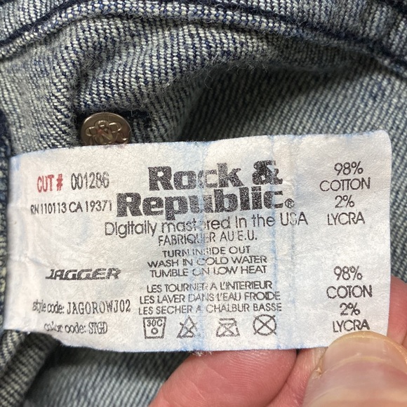 Rock and Republic Jagger Jeans Wide Leg, Dark Blue Wash - Picture 9 of 16